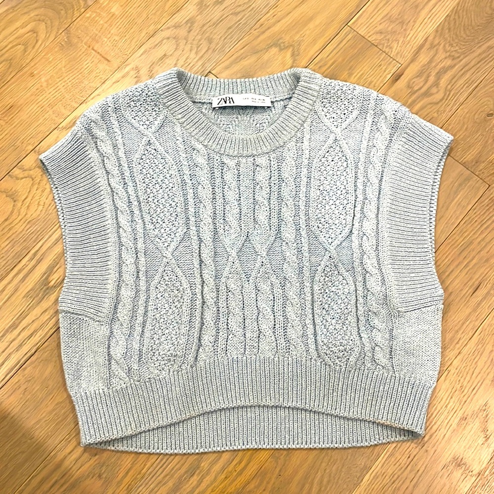 Zara, blue, knit Small sweater